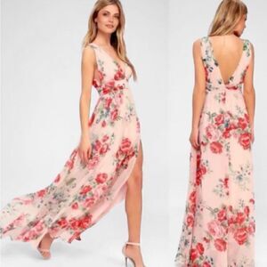 Lulus Garden Meandering Blush Floral Print
Maxi Dress